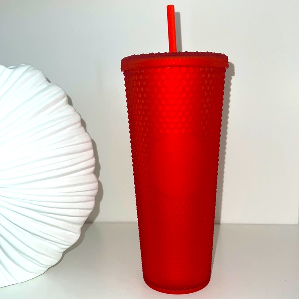 Starbucks red soft touch studded tumbler